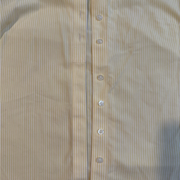 Chico's Striped Butter Yellow Button Down Shirt Sz 2 - Picture 6 of 11